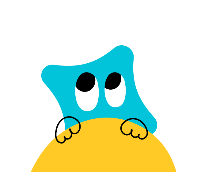 水色のキャラクターのイラスト