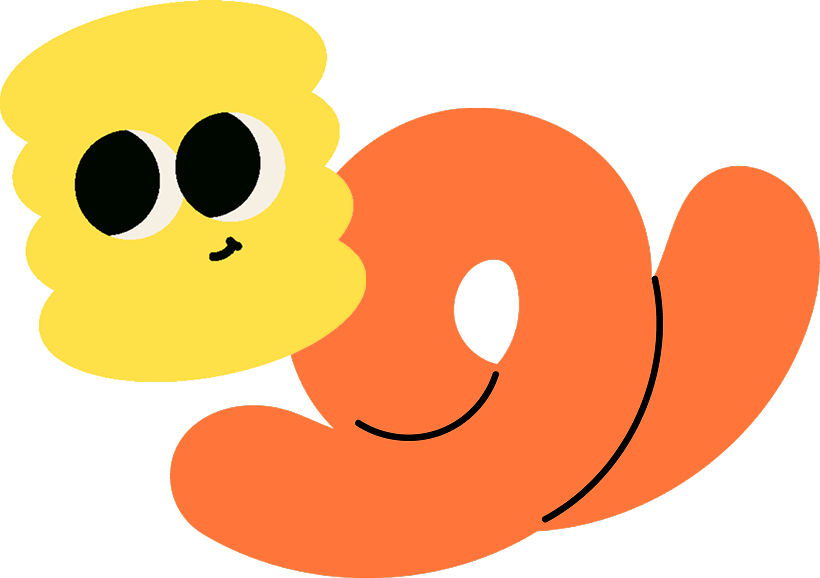 黄色とオレンジのキャラクターのイラスト