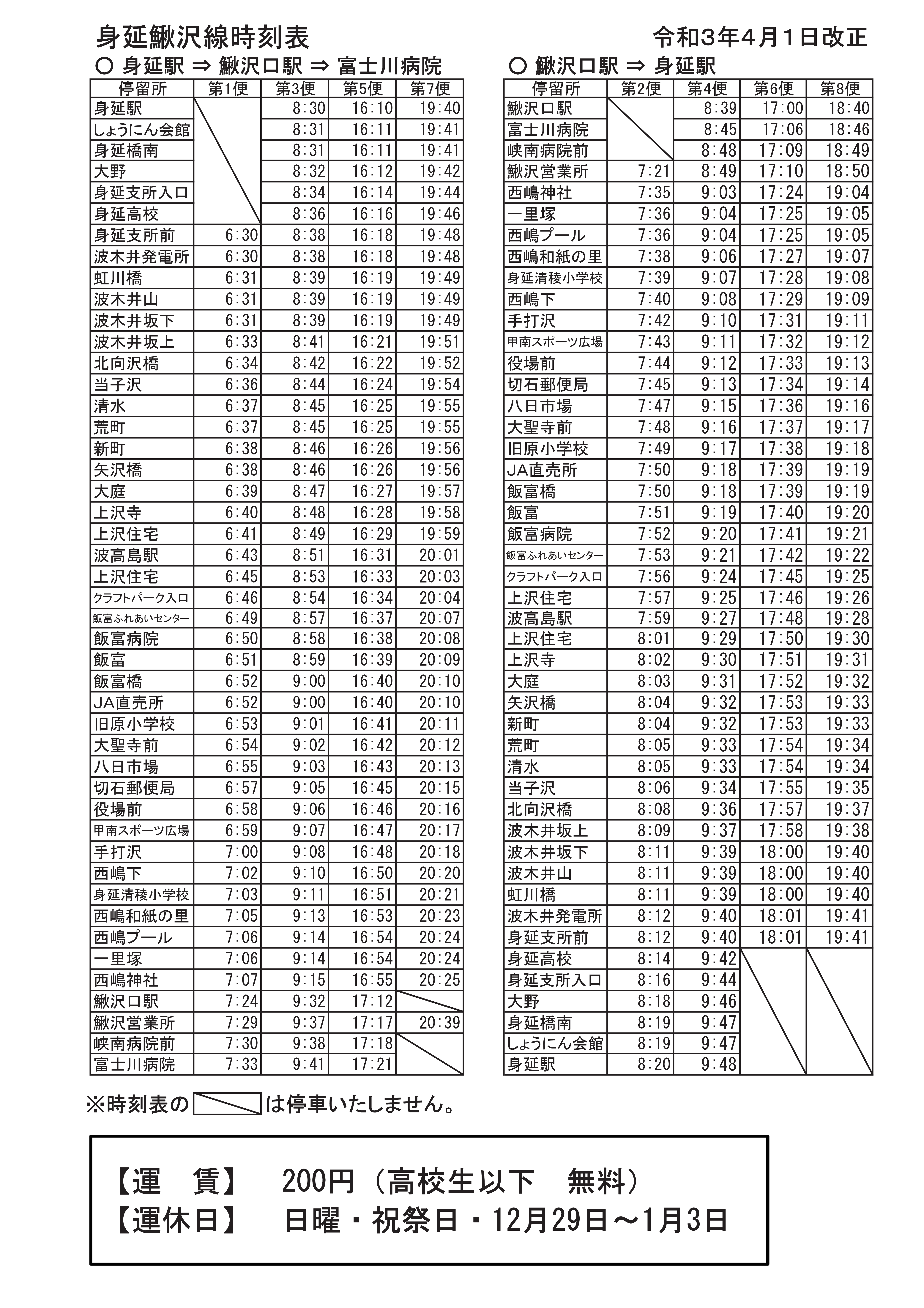 kajikazawasenjikokuhyou