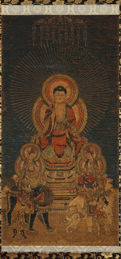 【県指定文化財】刺繍釈迦三尊像の画像