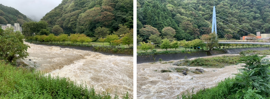 2022年9月24日　午前8時頃の下部川の画像