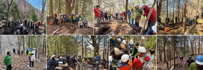 茅小屋金山遺跡現地説明会のようす